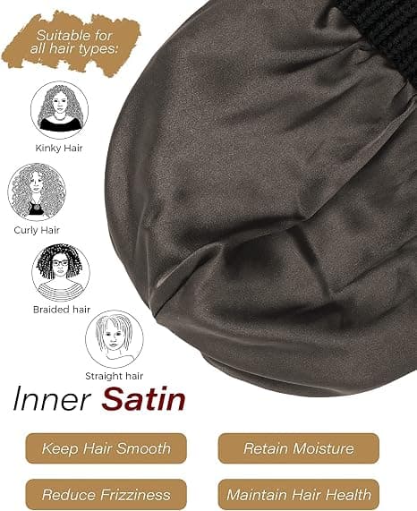Vinter Beanie Hat til Kvinder med Satinfor og Kunstig Pels Pom Pom