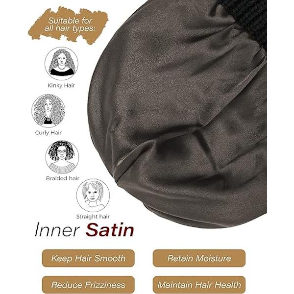 Vintermössa för kvinnor med satinfoder, pälsboll och mudd