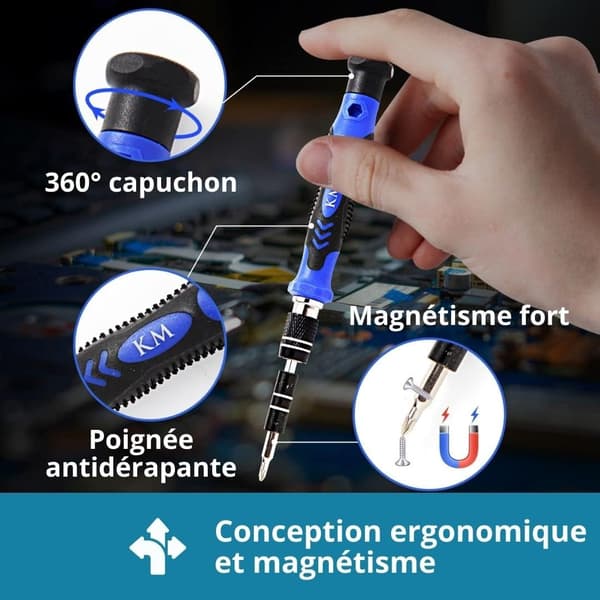 115-i-1 Precisionsskruvmejselset, Professionell Magnetisk Reparation