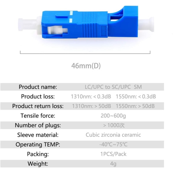 FTTH Optisk Utrustning Verktyg LC Hona till SC Hane Hybrid Single Mo