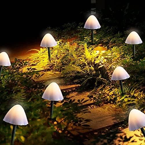 Solcellelys Udendørs Have, LED Svampe Stilys Solcelle Fairy L