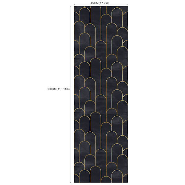 45×300cm Geometrinen Itseliimautuva Tapetit Musta Kulta Itseliimautuva