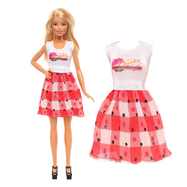 Barbie modekostym, 10 delar, 10 docktillbehör, för barn