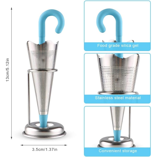 Silikon Teinfuser, Stor Blå Parasoll Matkvalitet Silikon DXGHC