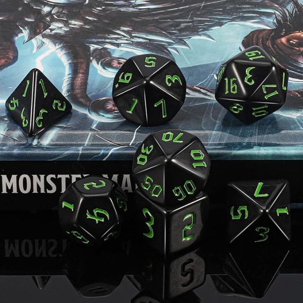 DND Tärningssats - D&D Polyhedrala Tärningar (7 st) för Dungeons and Dragons