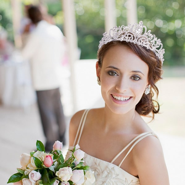 Hopeasormus Kristalli Tiara Kruunut Naisille Tytöille Elegantti Prinsessa Kruunu