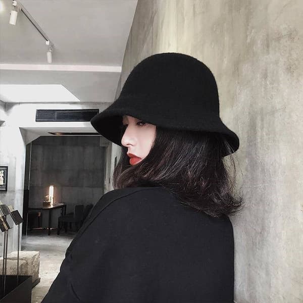 Vinter Ull Beanie Varmt Hette Fiskehatt Bowlerhatt Dammhette Sma