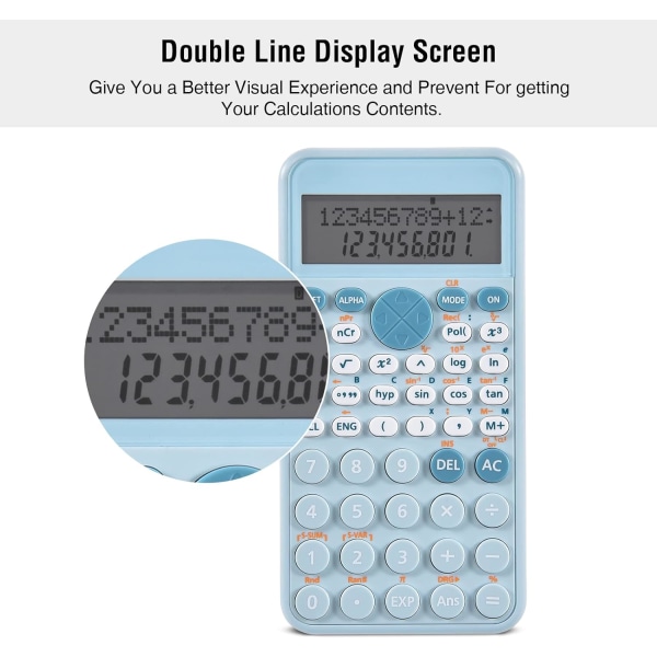 Standard Vitenskapelig Kalkulator med 2 Linjer, Bærbar og Søt Skole O
