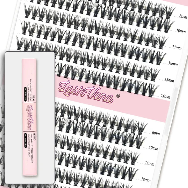 240 ST Kluster Lash Bond og Seal Makeup-værktøj DIY-vipper Forlængelsessæt til limning af vipper Limning