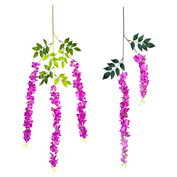 12 krypterte og forlengede wisteria-simuleringsblomster Wedd