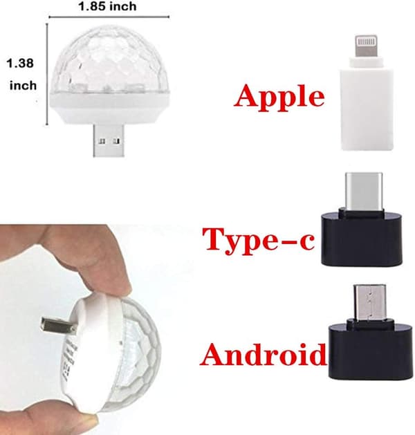 USB Mini Disco Ljus, Scen DJ Ljus, Boolian, Magic Ball Ljus