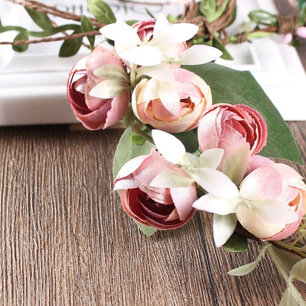 Blomsterkrans til brud - Justerbar Hårbånd med Blomsterkrans til Efterår