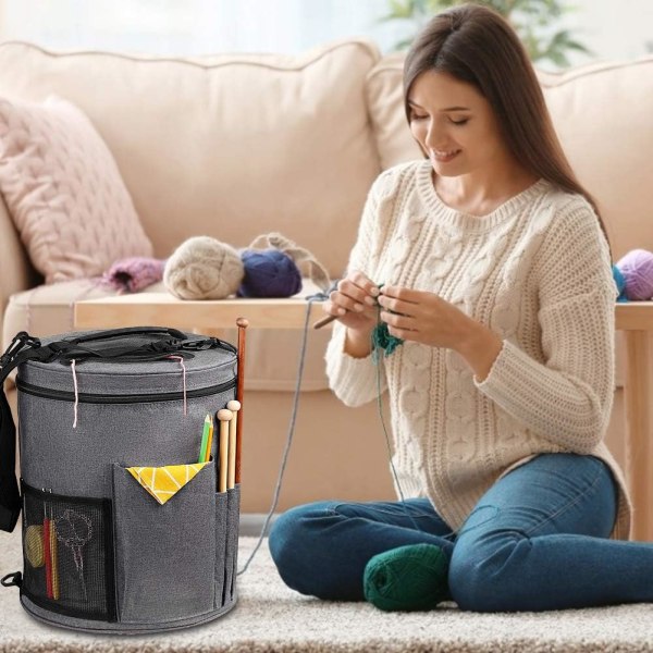 Knitting Bag Tote Bag til Garn Opbevaring Strikke Hækle Taske（g DXGHC