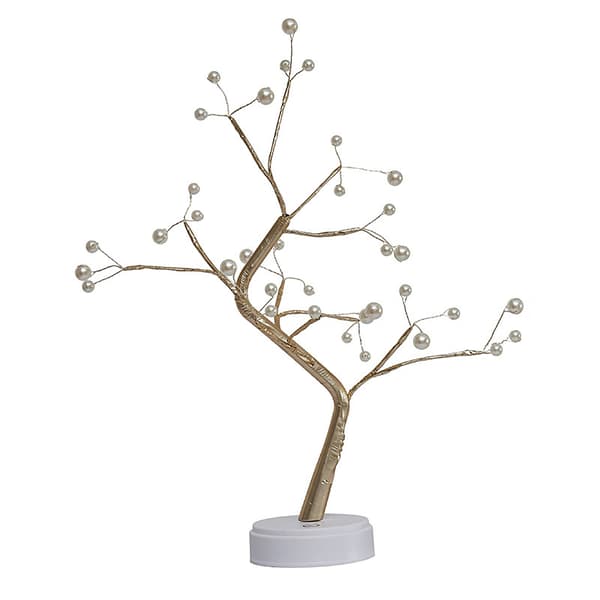 LED trælampe, perle bordlampe, kobbertrådslampe, ildfluerom d