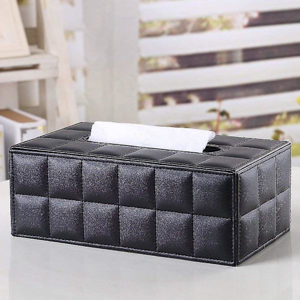 Bote Mouchoir Rectangulaire En Cuir (moyen---noir 1) DXGHC