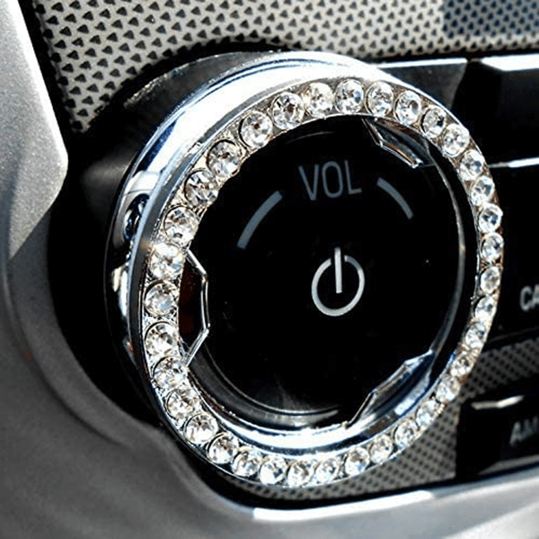 Pink Krystal Rhinestone Bilring Emblem Sticker, Bling Bil