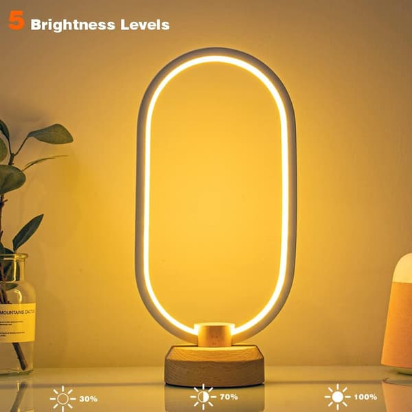 LED-bordlampe i træ, natlampe til soveværelset