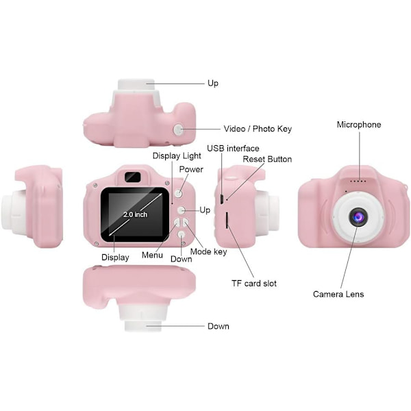 Lasten kamera, Ladattava iskunkestävä mini digikamera, 1080p H