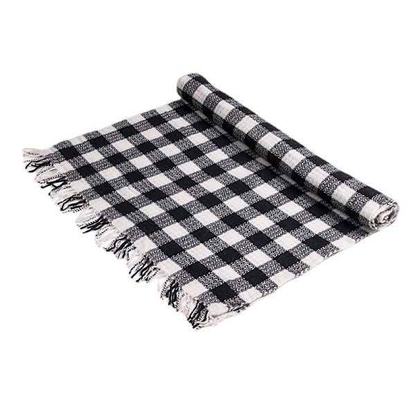 Svartvit rutig halsduk, ny höst och vinter, minimalistisk