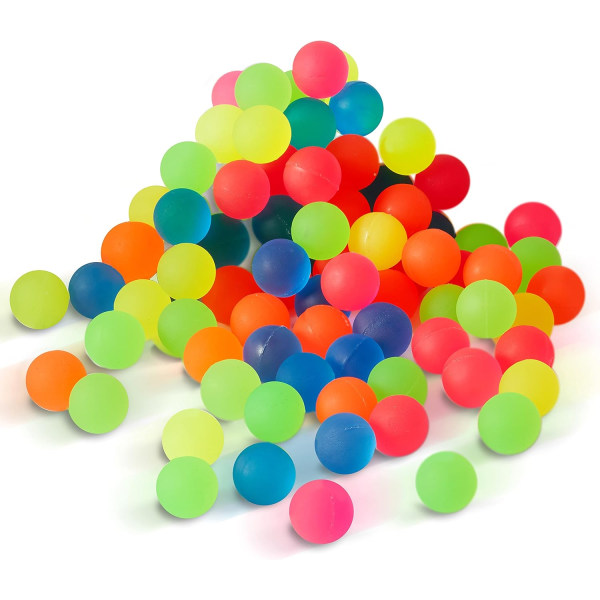 85 mini neon hoppende boldlegetøj (25 mm) til børn, drenge og piger