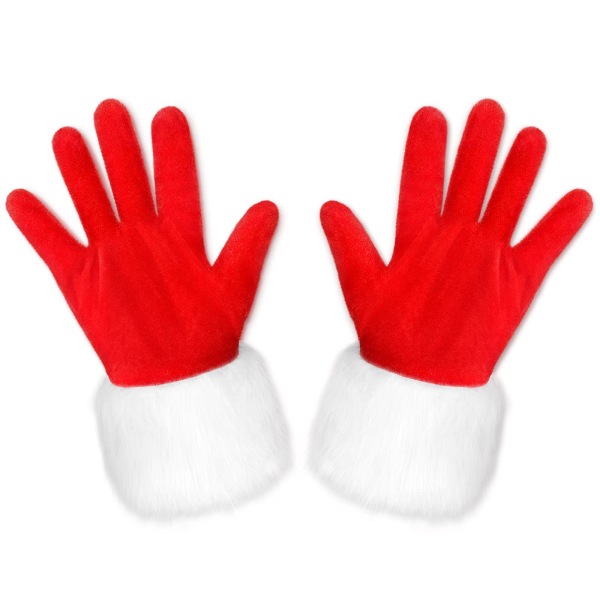 Joulukäsineet Joulupukin punaiset hanskat, joissa on valkoinen karvainen mansettiasu