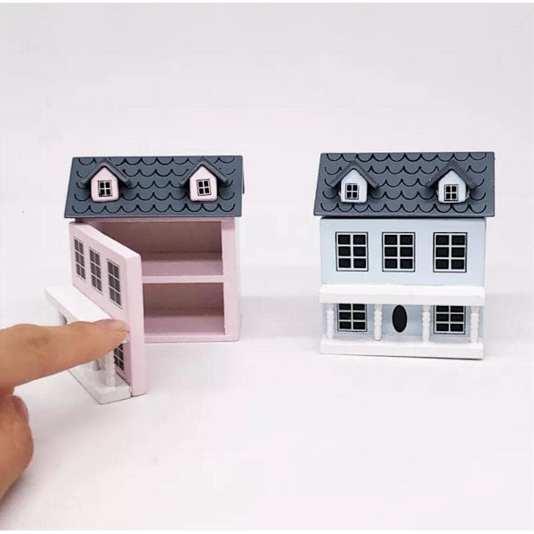 Miniatyrstuga för dockhustillbehör Skrivbordsdekoration Trä