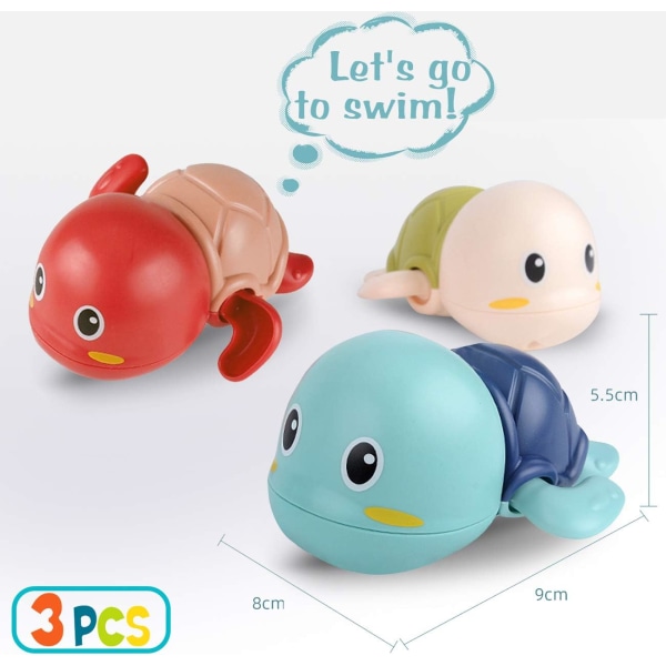 Badleksaker för småbarn 1-3 år gamla pojkar Presenter, simma sköldpadda vatten