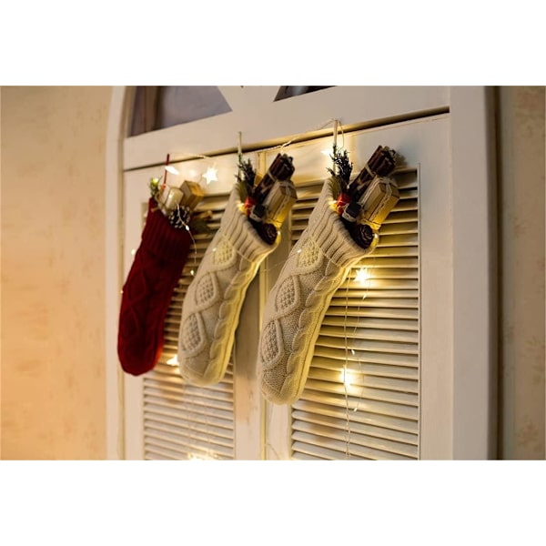 4-pack Julstrumpor, 14 tum Kabelvirkade Strumpor Present