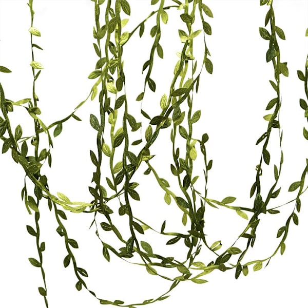 200M/656ft Silkesbladformade Handgjorda Konstgjorda Gröna Blad För