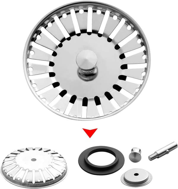 (diameter: 84mm) Køkkenvaskprop, Rustfrit Stål Køkkenvask St