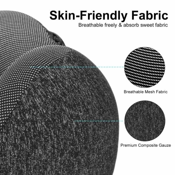 Nackkudde i memory foam, resekudde med huva