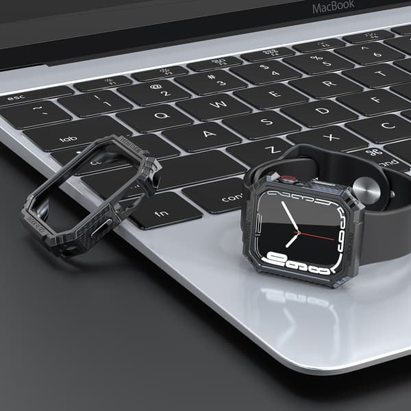 （Sort）Til Apple Watch serie 7 40mm kulfiber TPU smart ur