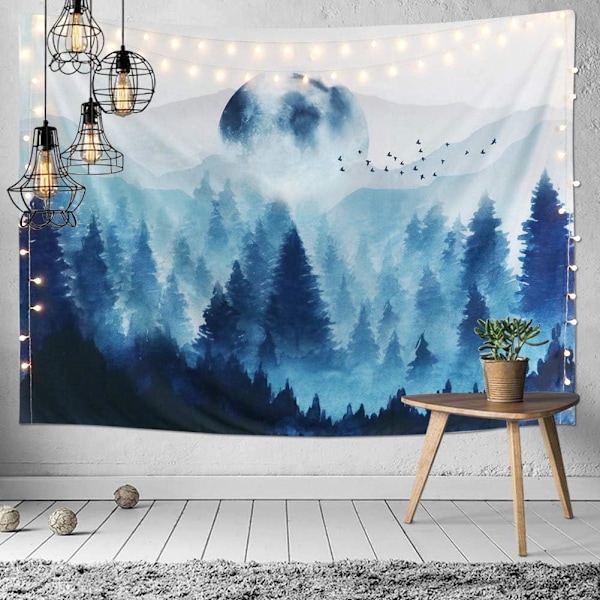 Veggteppe med fjellskogstrær Psykedelisk Tapestry DXGHC
