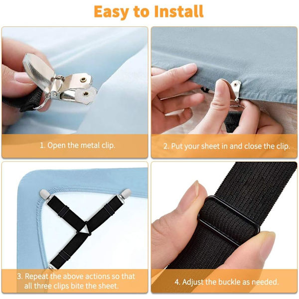 Sengesettfeste, Justerbar Trekant Elastisk Sengesett Holder DXGHC