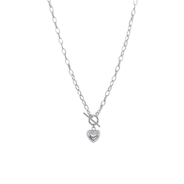 Men's Women's Charm Necklace, Silver, One Size Gift for Couples (