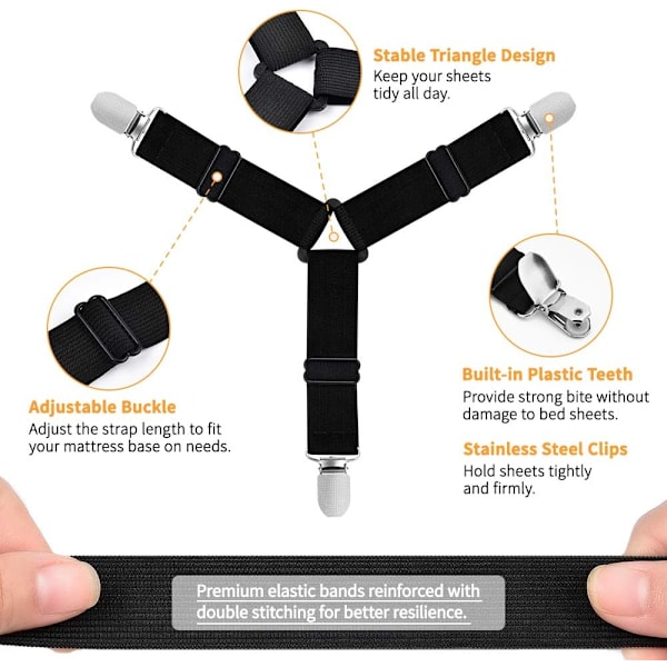 Sengesettfeste, Justerbar Trekant Elastisk Sengesett Holder DXGHC