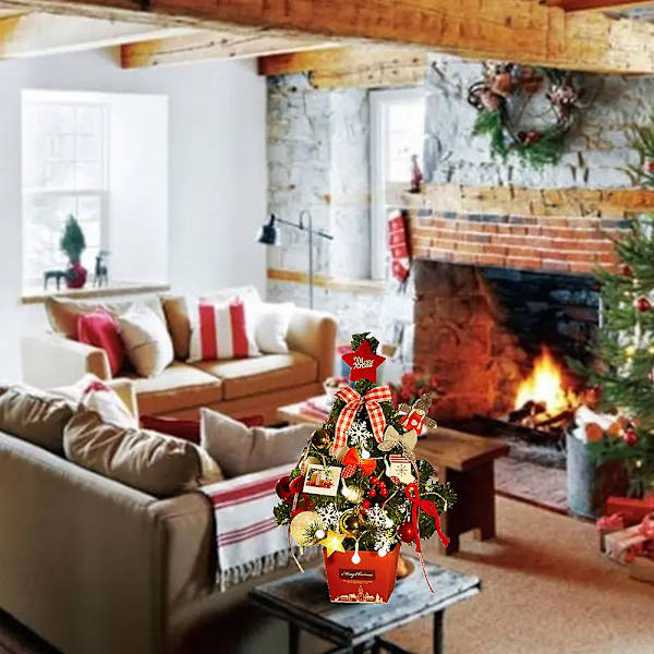Smyckesjulgran för skrivbord, miniatyrjulgran, jul