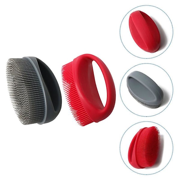 2 stk. manuelle brushes i silikone til krops-skrubning, krops-bruser m