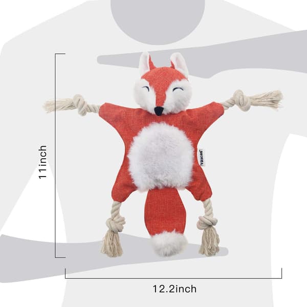 Stuffless Hundefiler for Valp, Knytte Squeaky Hundefiler Plush