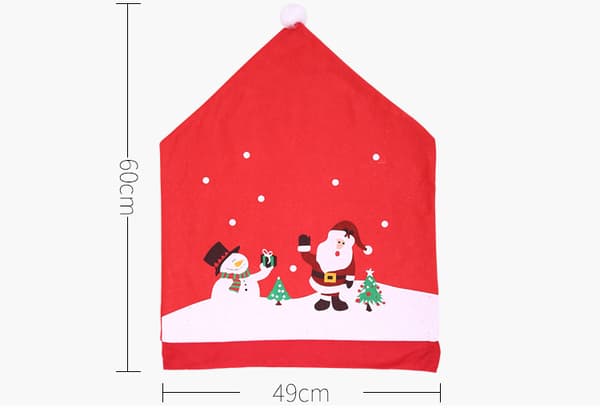 2-pack Julstolsöverdrag med Tomte och Snögubbe Tryckt Stolsöverdrag