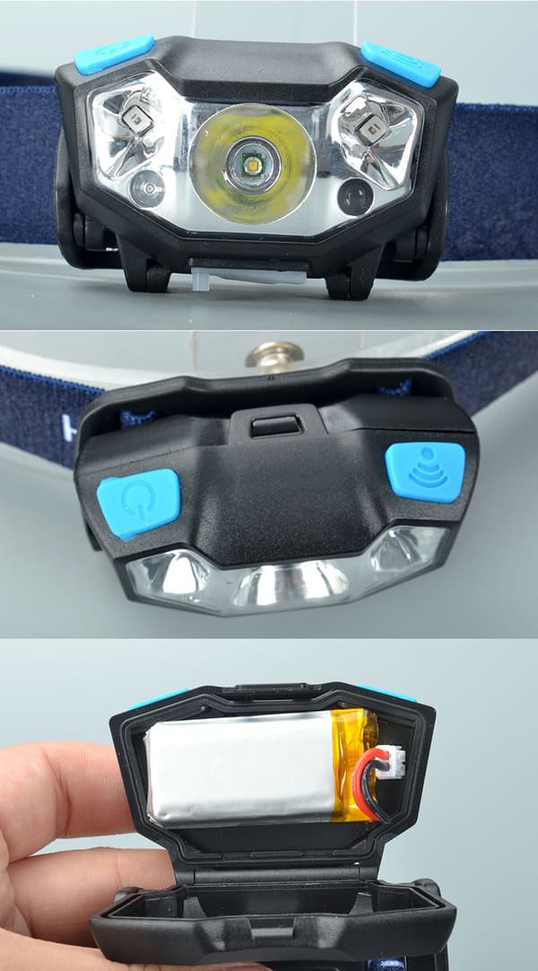 LED-hodelykt, 3000 Lumen LED arbeidslys, bevegelsessensor hodelykt US
