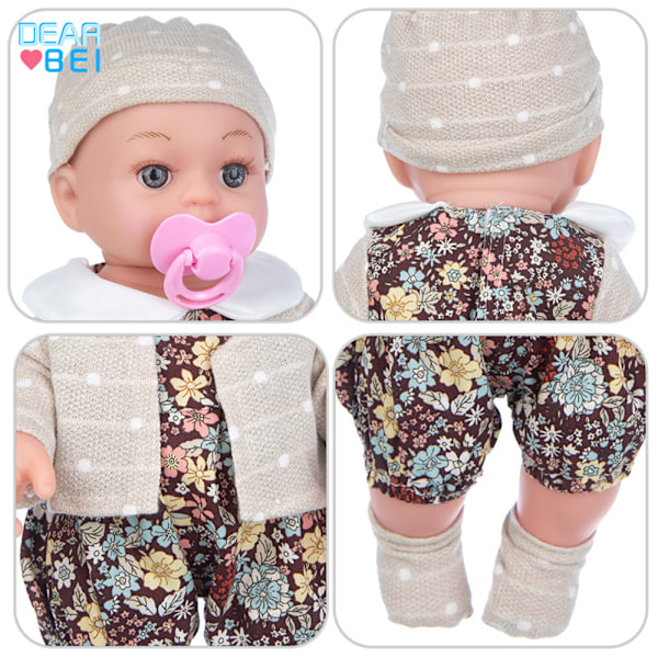 30 cm Mjuk Kropps Babydocka, Romper och Hatt Ingår, Torkbar Ar