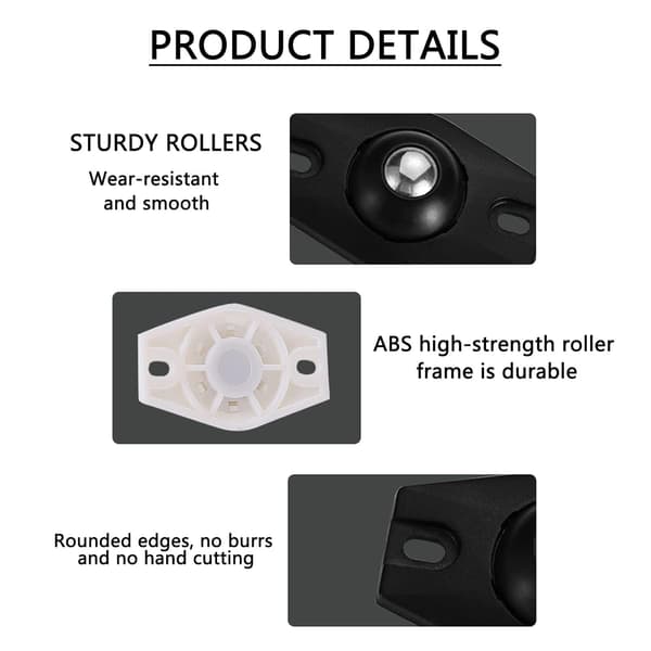 8 stk Selvklebende 360 ​​Graders Svingbare Stålruller, Papir, Mini C