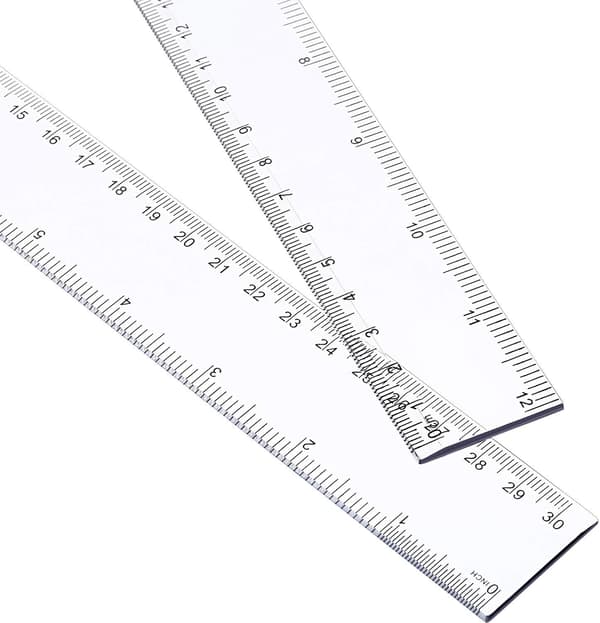 3 stk. Plastlinjaler, 6, 8, 12 tommer (15, 20, 30 cm)