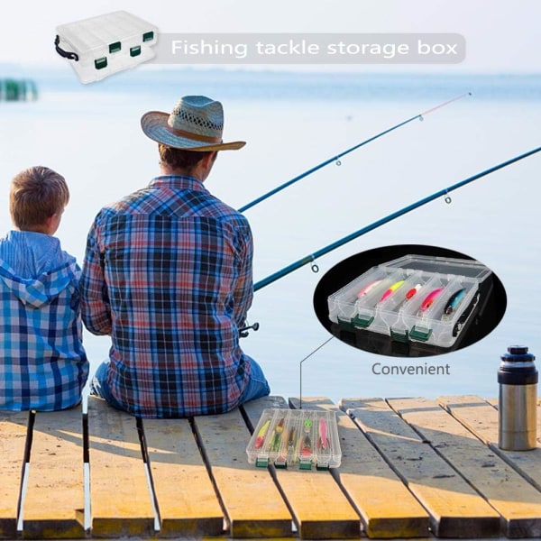 Transparent Betebox, Vattentät Fiskeutrustningslåda, 12 Fack
