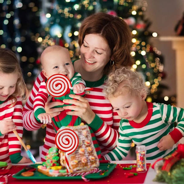 8 stycken julgranspynt i form av lollipop, pepparkaksstavar, juldekoration DXGHC
