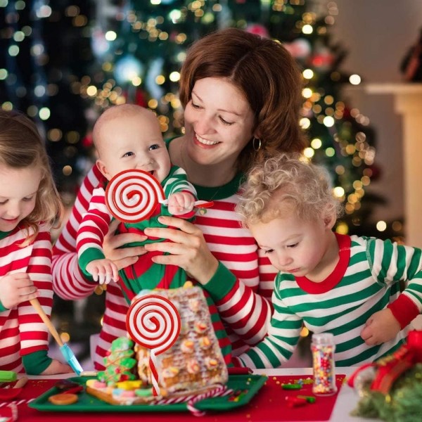 8 stykker julelollipop-pynt, candy cane, julepynt DXGHC