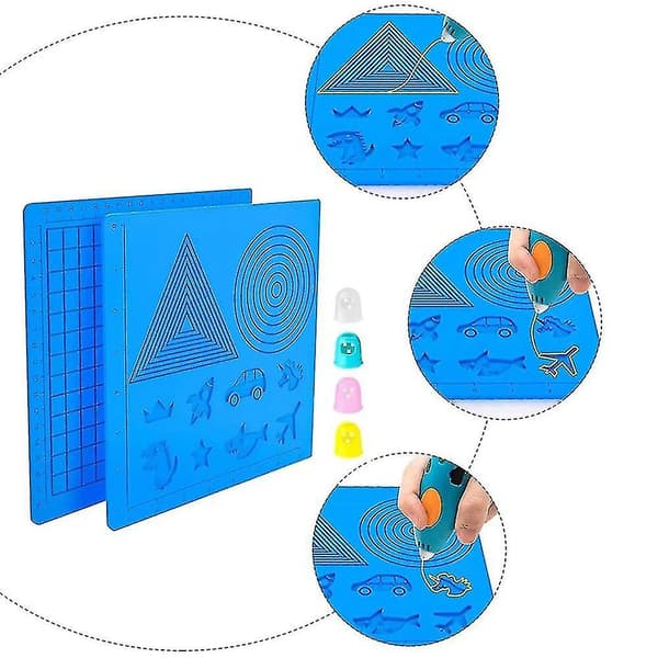 2-pack 3D-pennplatta silikonplatta med mönster 3D-pennritning Ac DXGHC