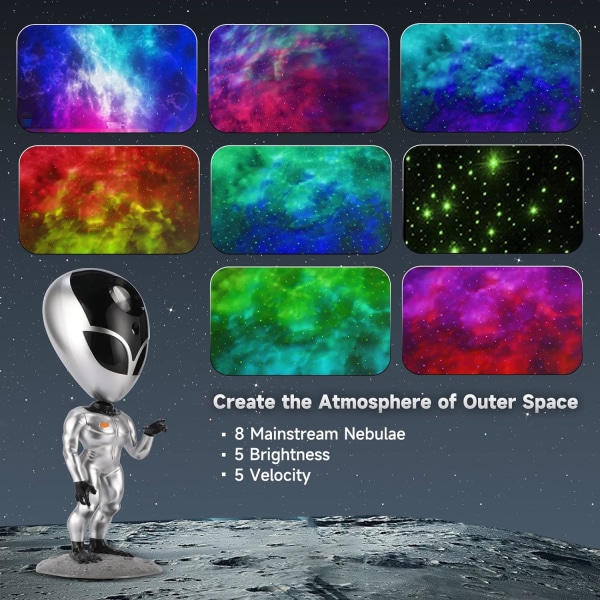 Aliensun Stjerneprojektor, Streamlet Galaxy Projektor med Aliensun