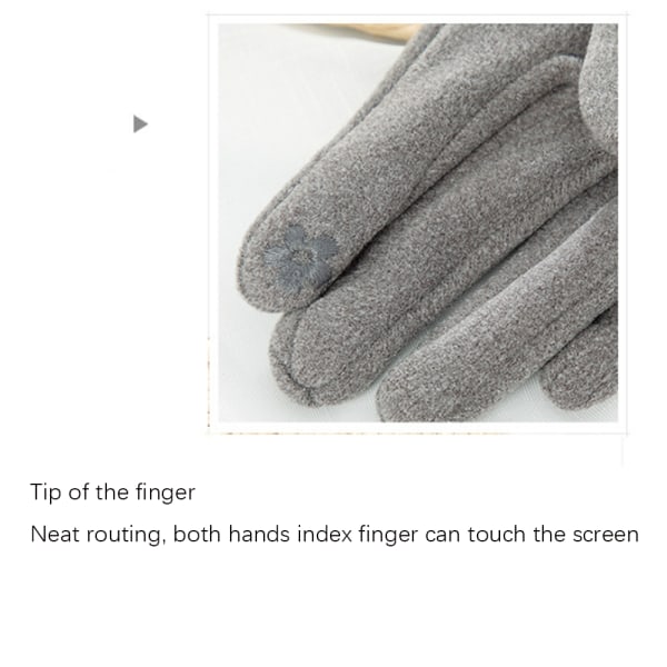 Vintervarma texthandskar för kvinnor med pekskärm med thermal fleece l